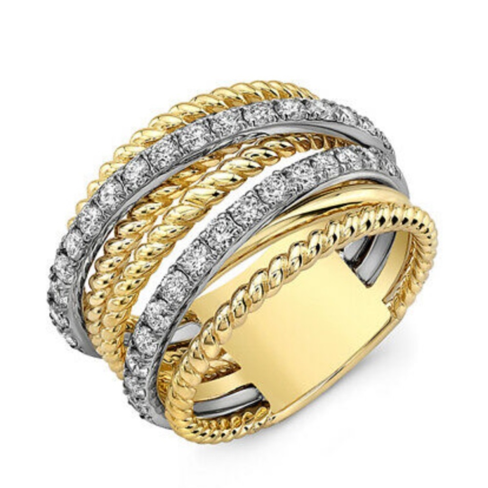 New Two tone 18k Gold Plated Ring